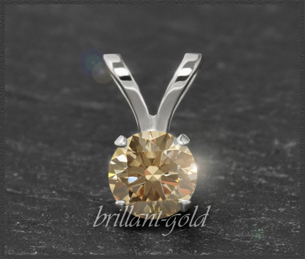 Brillant 585 Gold Anhänger, zart champ. 0,10-0,50ct